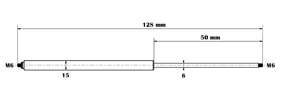 Gasdruckfeder 6/15-50-128-M6-M6 bis 400N