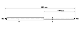 Gasdruckfeder 6/15-100-228-M6-M6 bis 400N