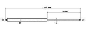 Gas spring 8/19-75-203-M6-M6 up to 800N