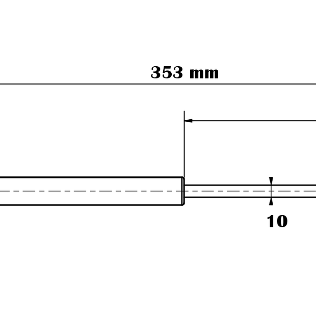 Gas spring 10/23-150-353-M8-M8 up to 1200N
